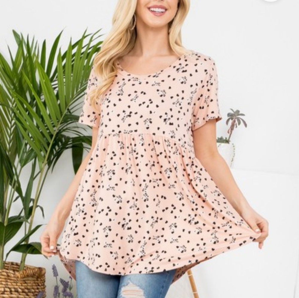 Sunday Morning Floral Animal Print Peach blouse NWT